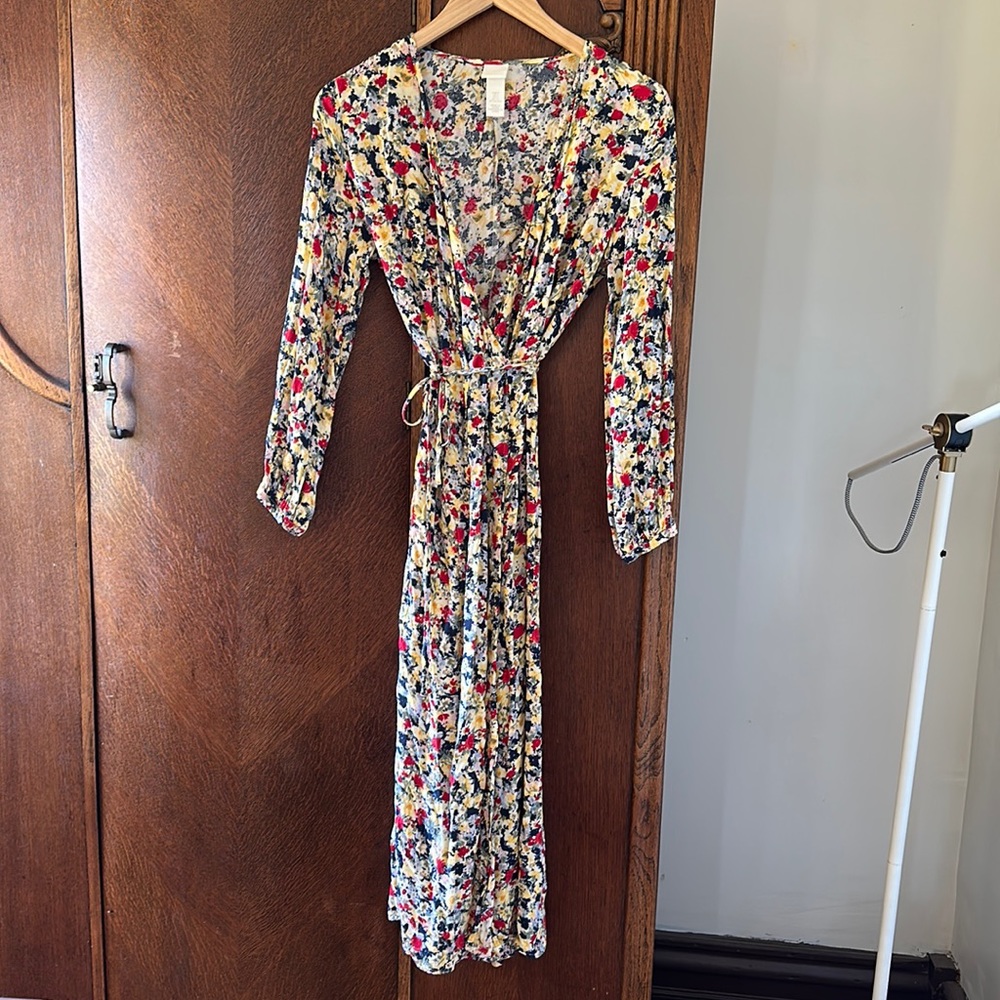 H&M Floral Print Wrap Dress Midi